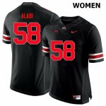 Women's Ohio State Buckeyes #58 Joshua Alabi Black Nike NCAA Limited College Football Jersey Ventilation WLW3344ZZ